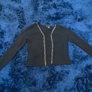 A•S•A•P black cardigan with beaded collar